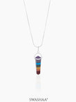 Bonded 7 Chakra Pencil Men's Chain Pendant | Natural Stone