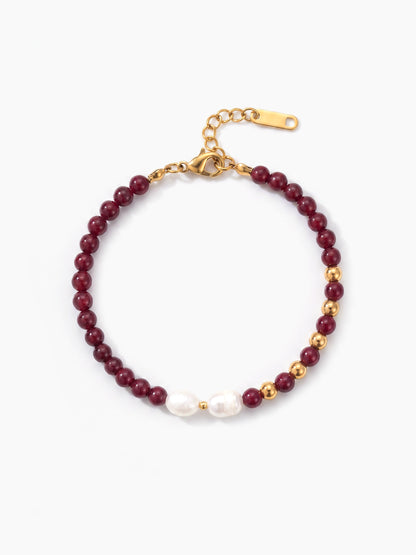 Bonnie Beaded 18K Gold Plated Women's Loose Beaded Bracelet 