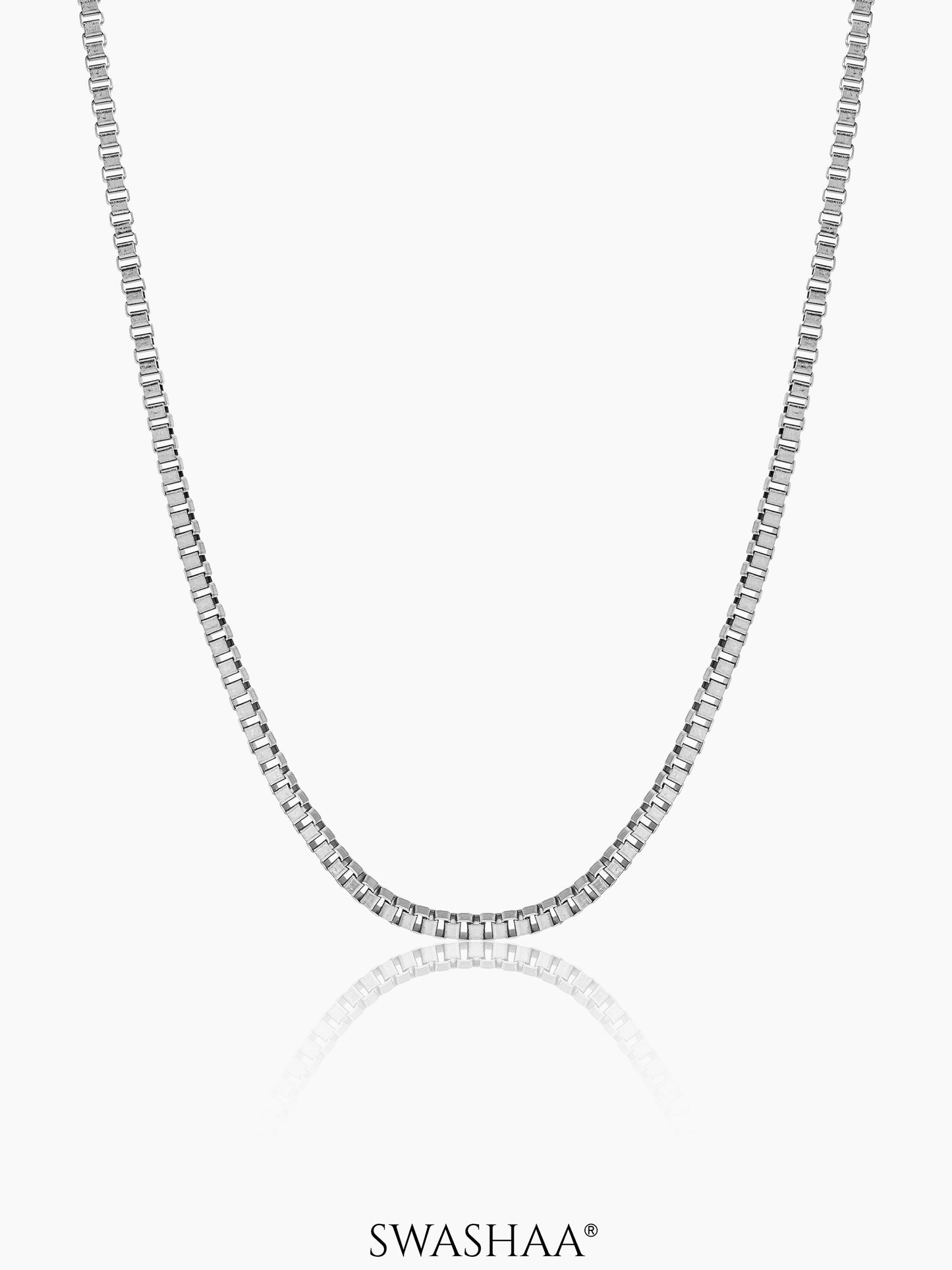 Box Uniform Silhouette 1MM Silver Women's Chain