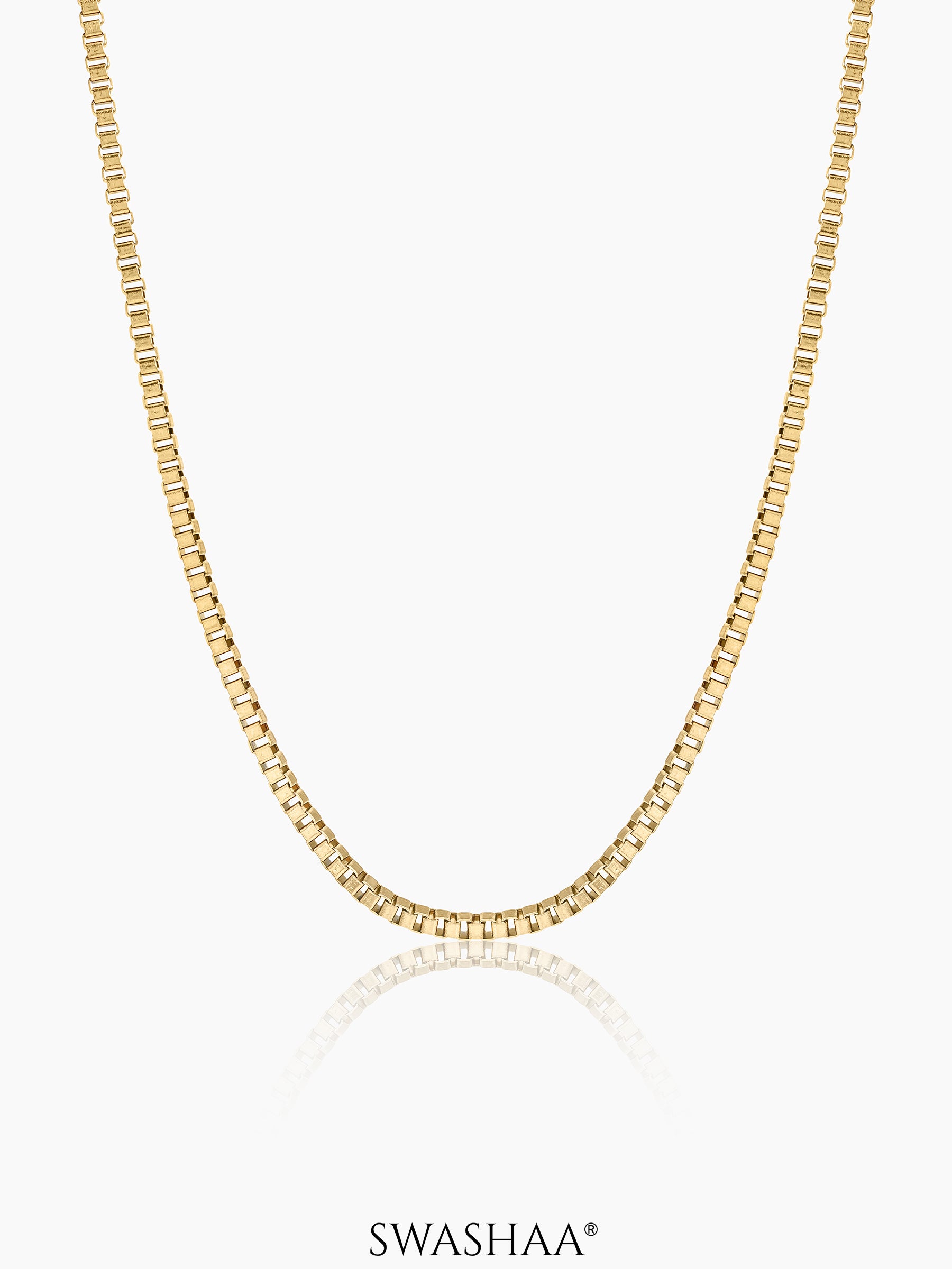 Box Geometric Links 18K Gold Plated 2 MM Men's Chain