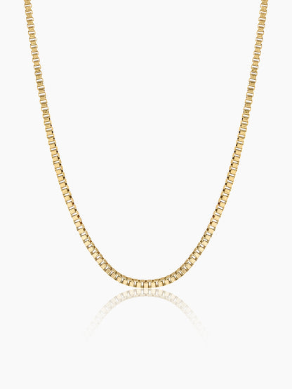 Box Geometric Links 18K Gold Plated 2 MM Men's Chain