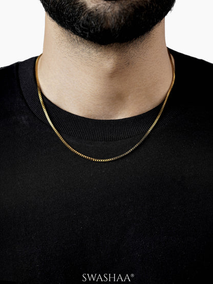 Box Geometric Links 18K Gold Plated 2 MM Men's Chain