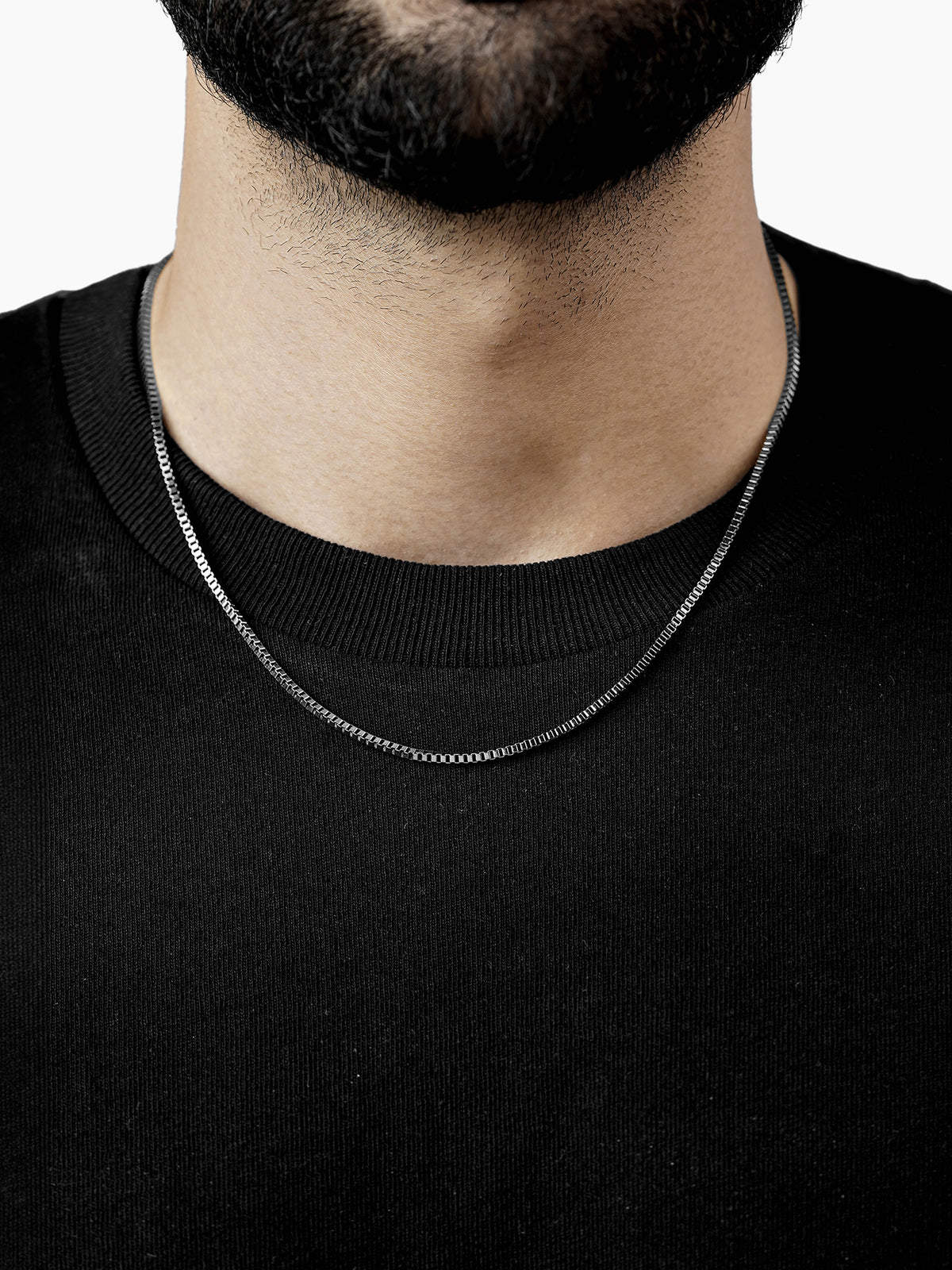 Round Box Silver 2 MM Men's Chain