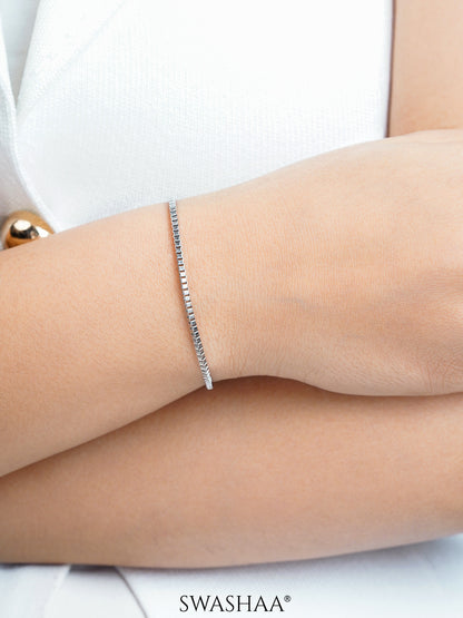 Box Chain 2 MM Silver Women's Bracelet