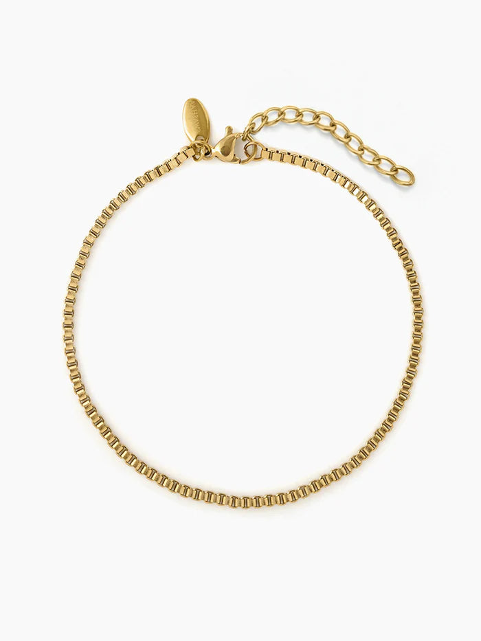 Box Chain 2MM 18K Gold Plated Kid's Bracelet