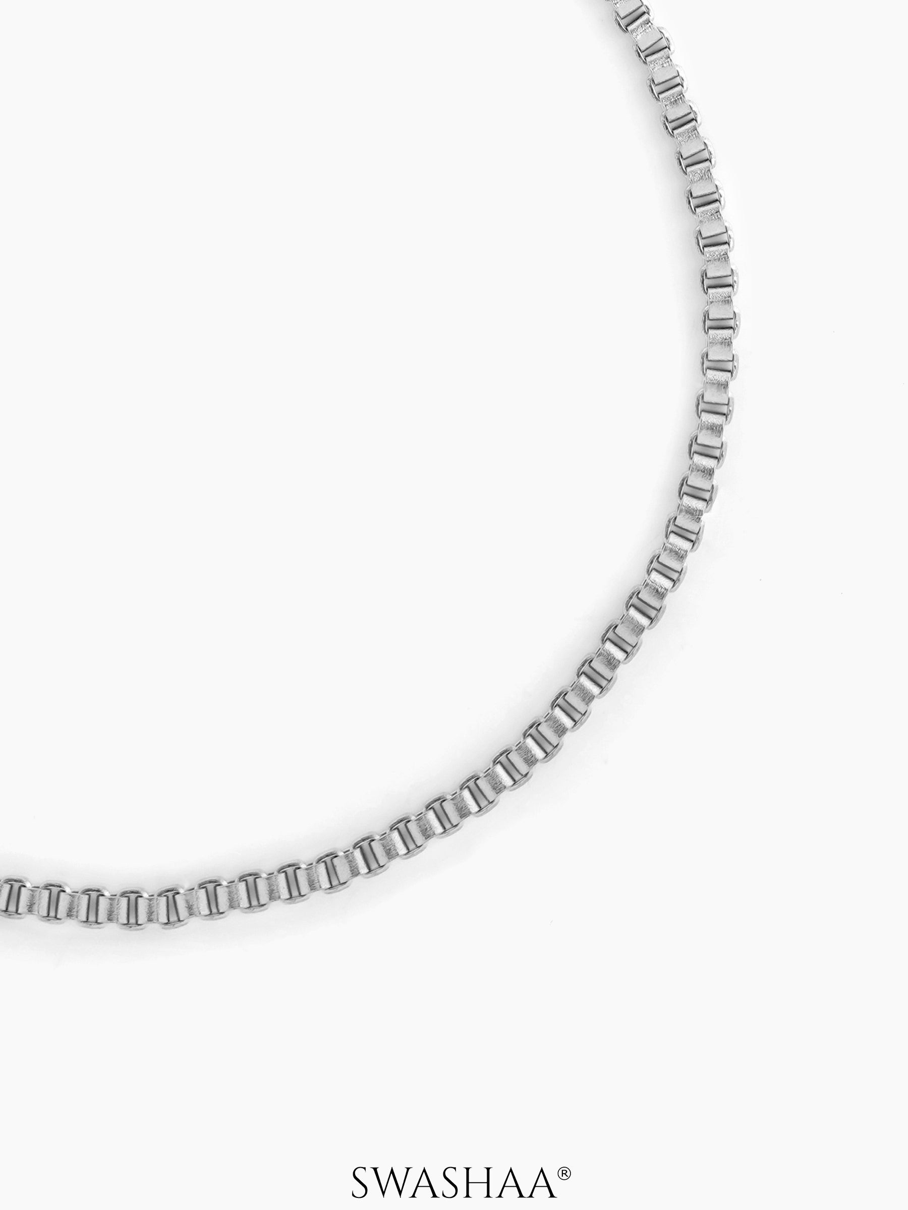 Box Chain Silver 2 MM Men's Bracelet