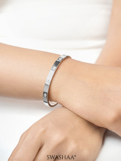 Bree Band Diamond Silver Bracelet