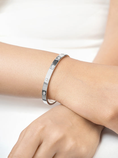 Bree Band Diamond Silver Bracelet