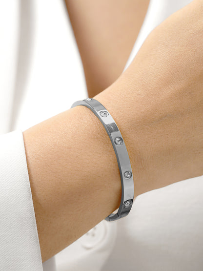 Bree Band Diamond Silver Bracelet