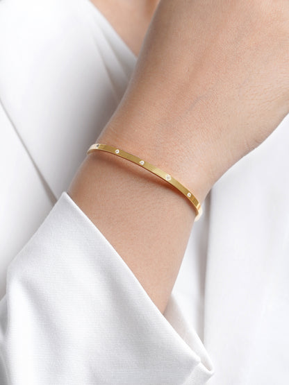 Bree Diamonds 18K Gold Plated Cuff Bracelet