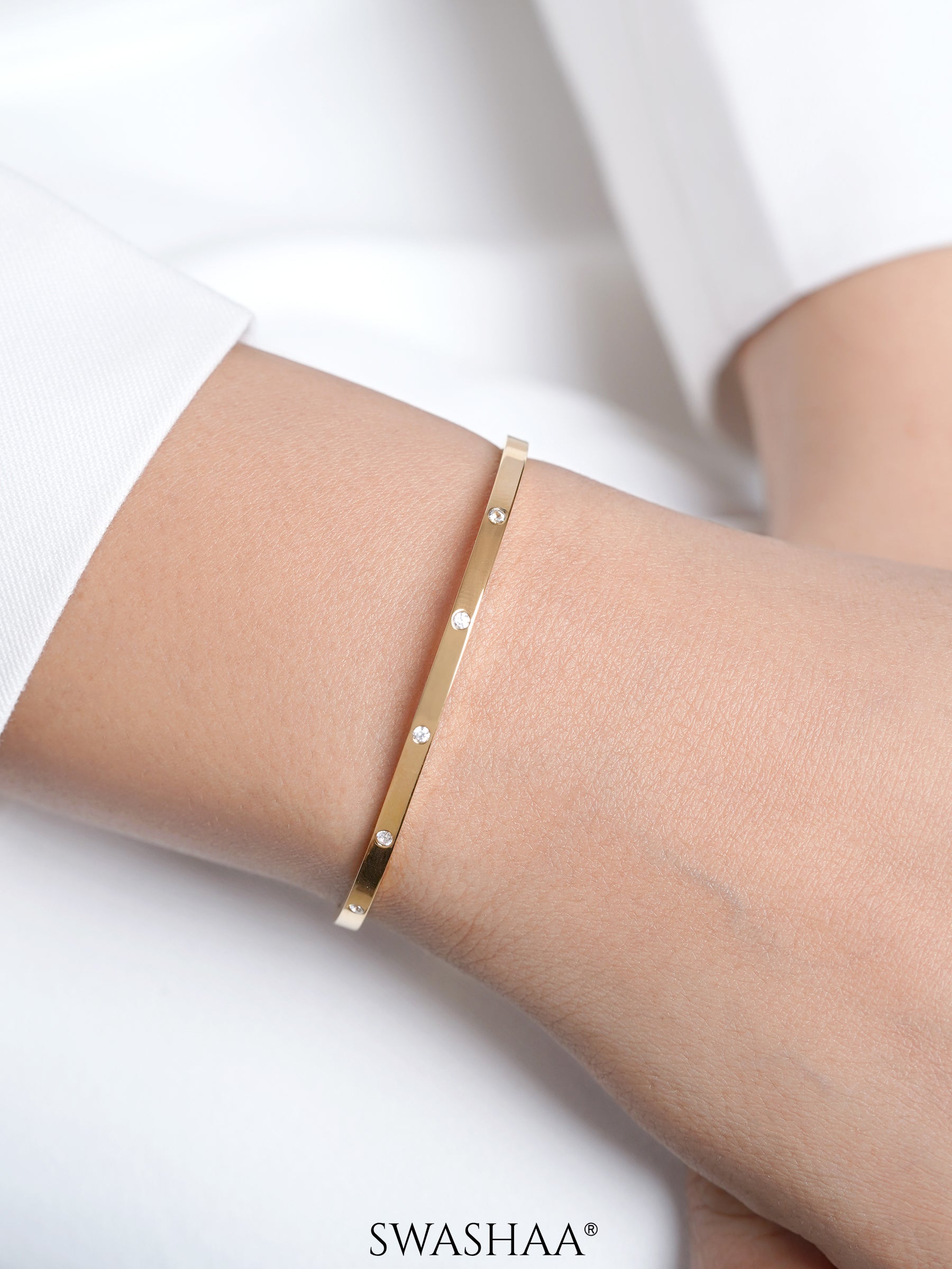 Bree Diamonds 18K Gold Plated Cuff Bracelet