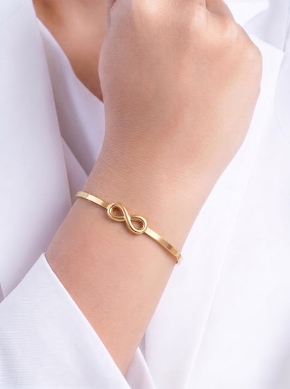 Briar Infinity 18K Gold Plated Women's Solid Band Bracelets