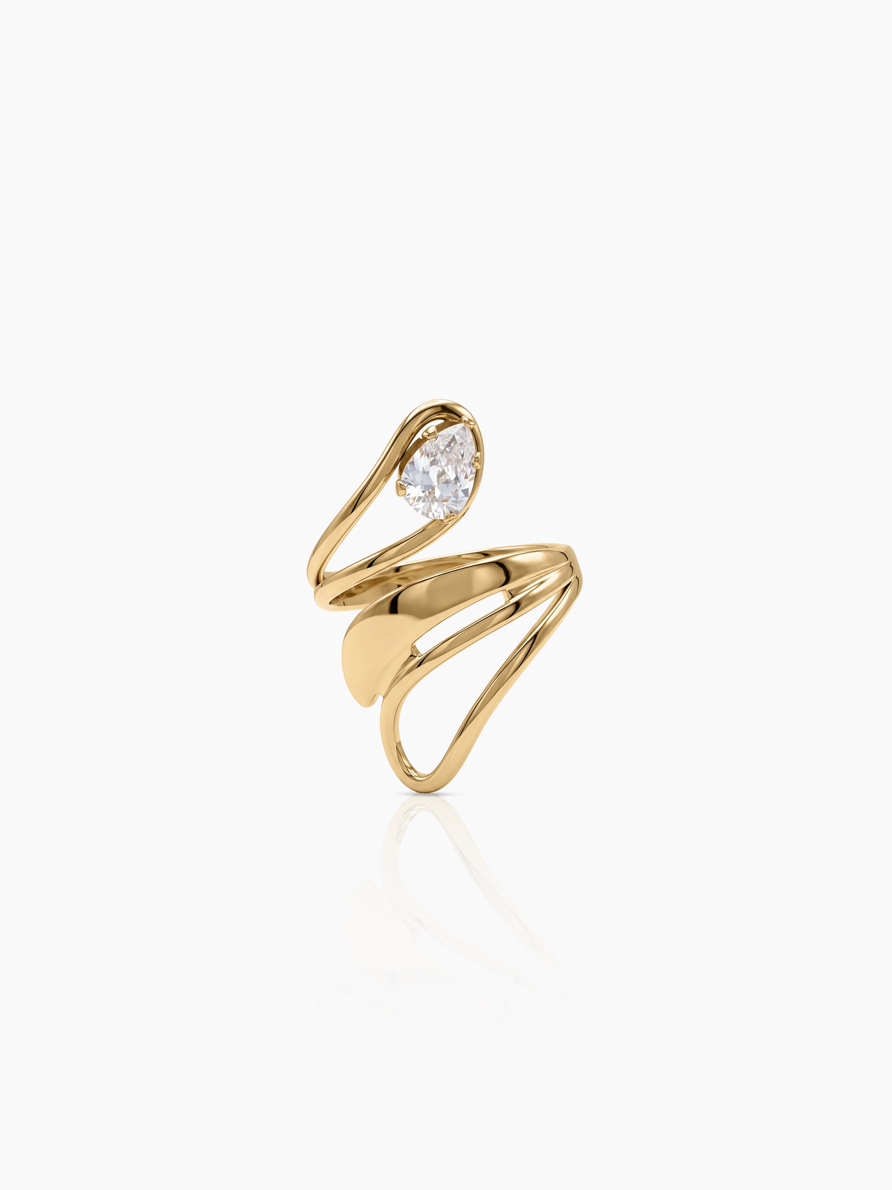 Brigitte Solitaire Diamond 18K Gold Plated Women's Ring