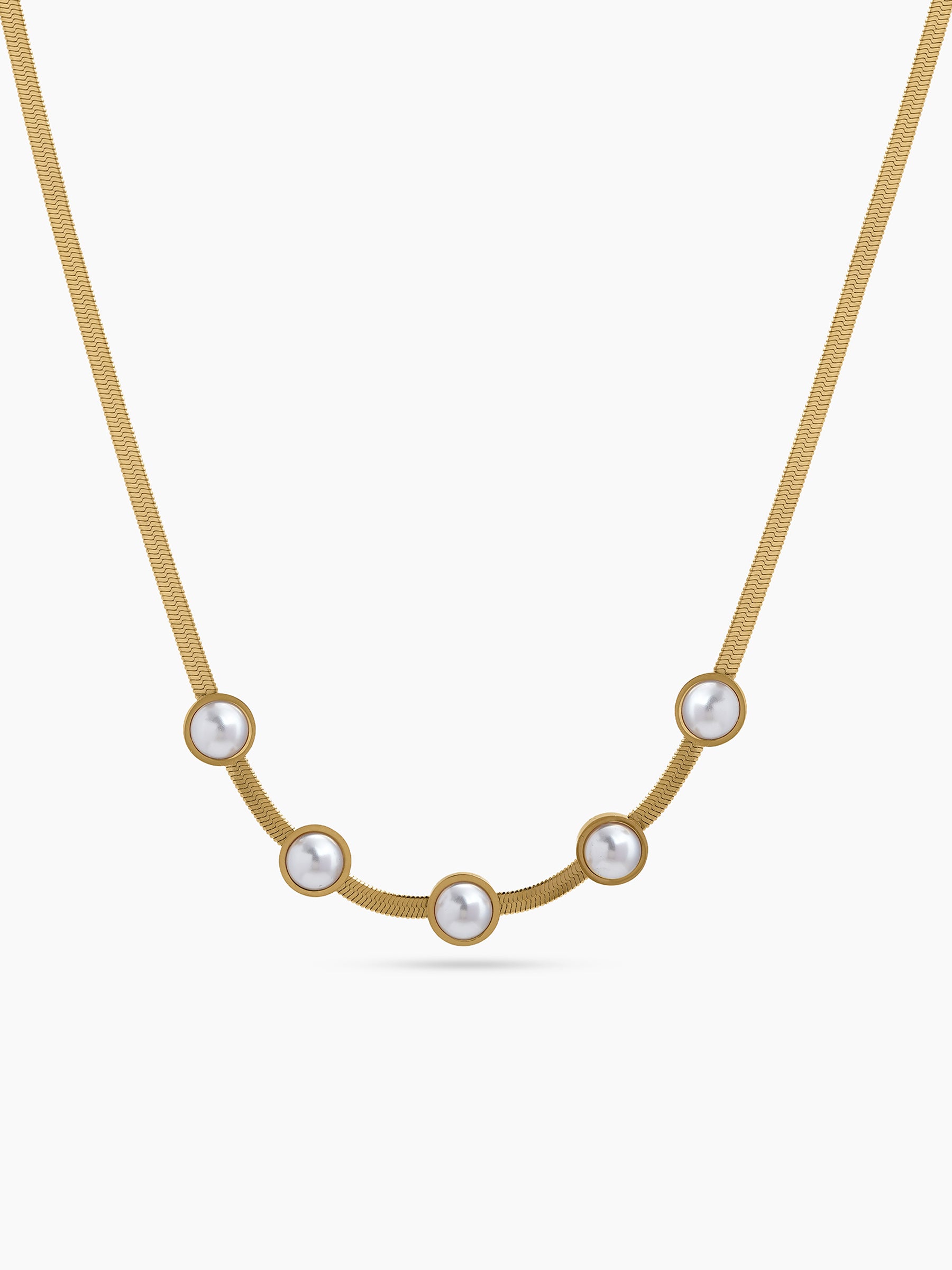Brinova Pearl 18K Gold Plated Women's Chain
