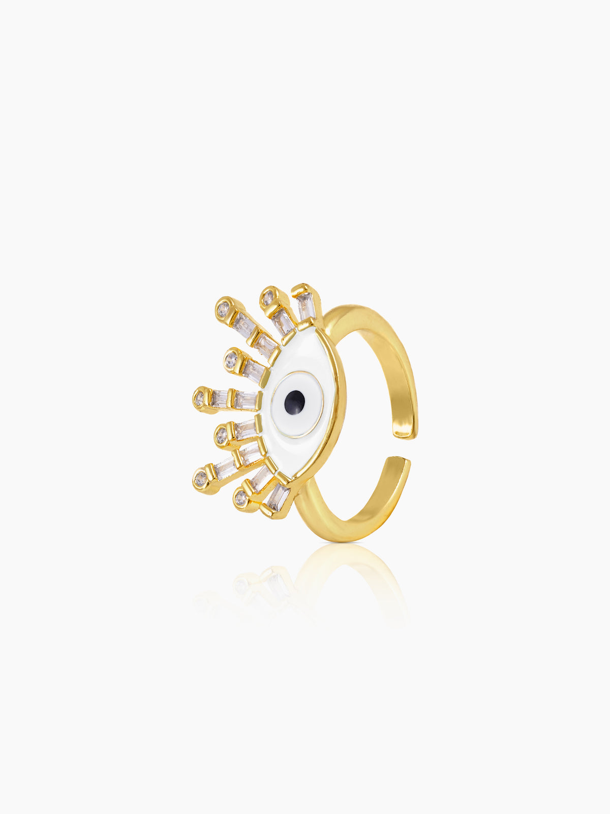Bruce Evil Eye Mint 18K Gold Plated Ring