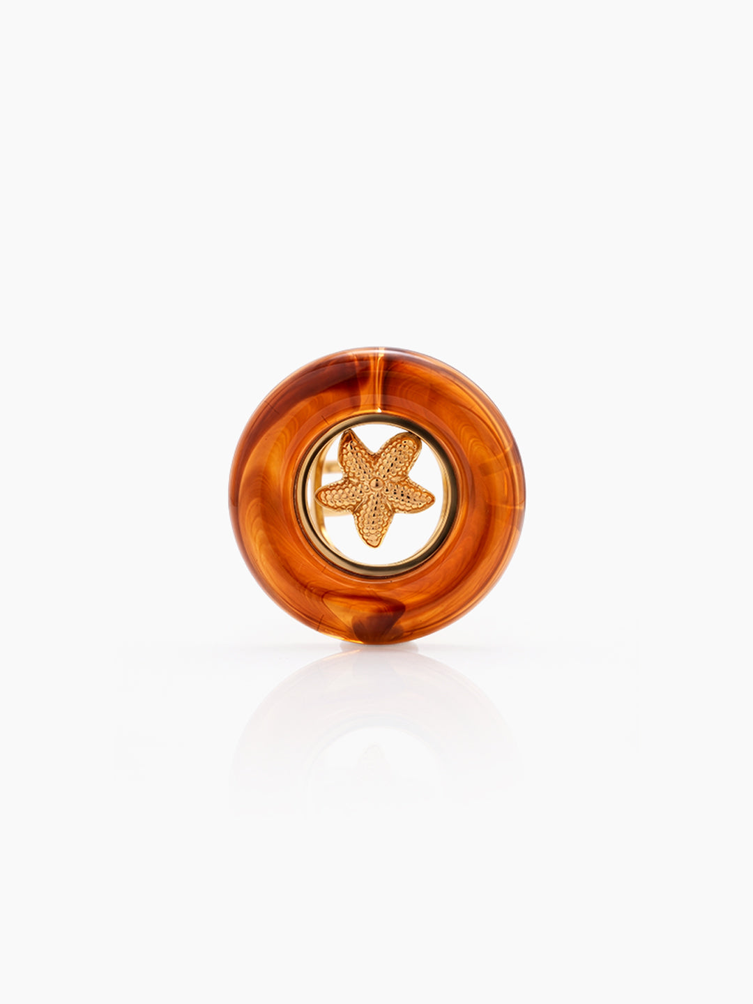 Brunisa Brown Starfish 18K Gold Plated Women's Ring