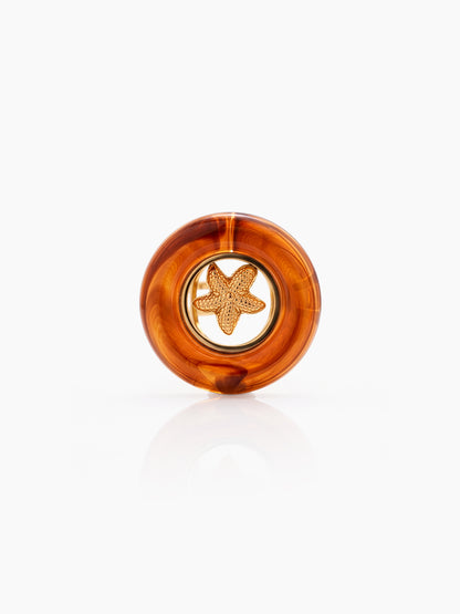 Brunisa Brown Starfish 18K Gold Plated Women's Ring