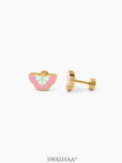Bubbly Butterfly Charm 18K Gold Plated Kid's Stud Earrings