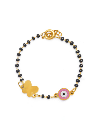 Butterfly Shield Charms 18K Gold Plated Kid's Nazariya Loose Bracelet