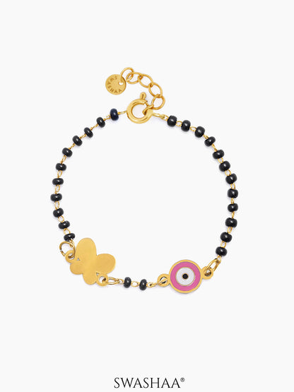 Butterfly Shield Charms 18K Gold Plated Kid's Nazariya Loose Bracelet