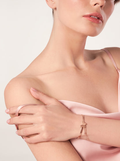 Butterfly Snake Charm 18K Gold Plated Loose Chain Bracelet