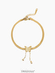 Butterfly Snake Charm 18K Gold Plated Loose Chain Bracelet