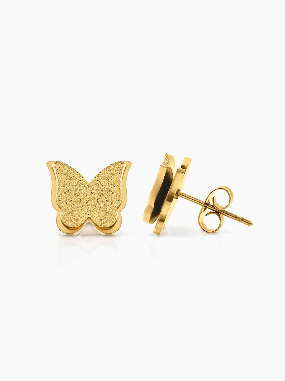 Butterfly 18K Gold Plated Women's Stud Earrings