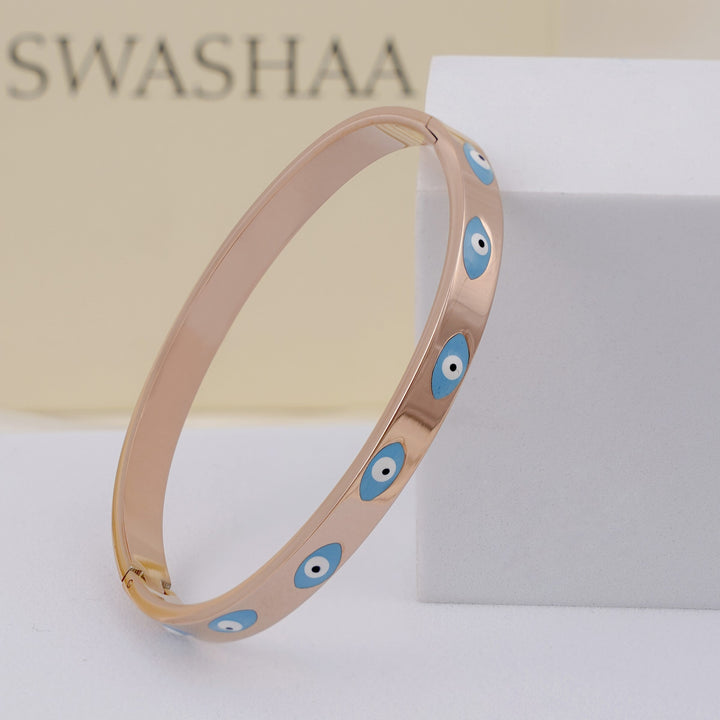 Cara Evil Eye Rosegold Plated Band Bracelet