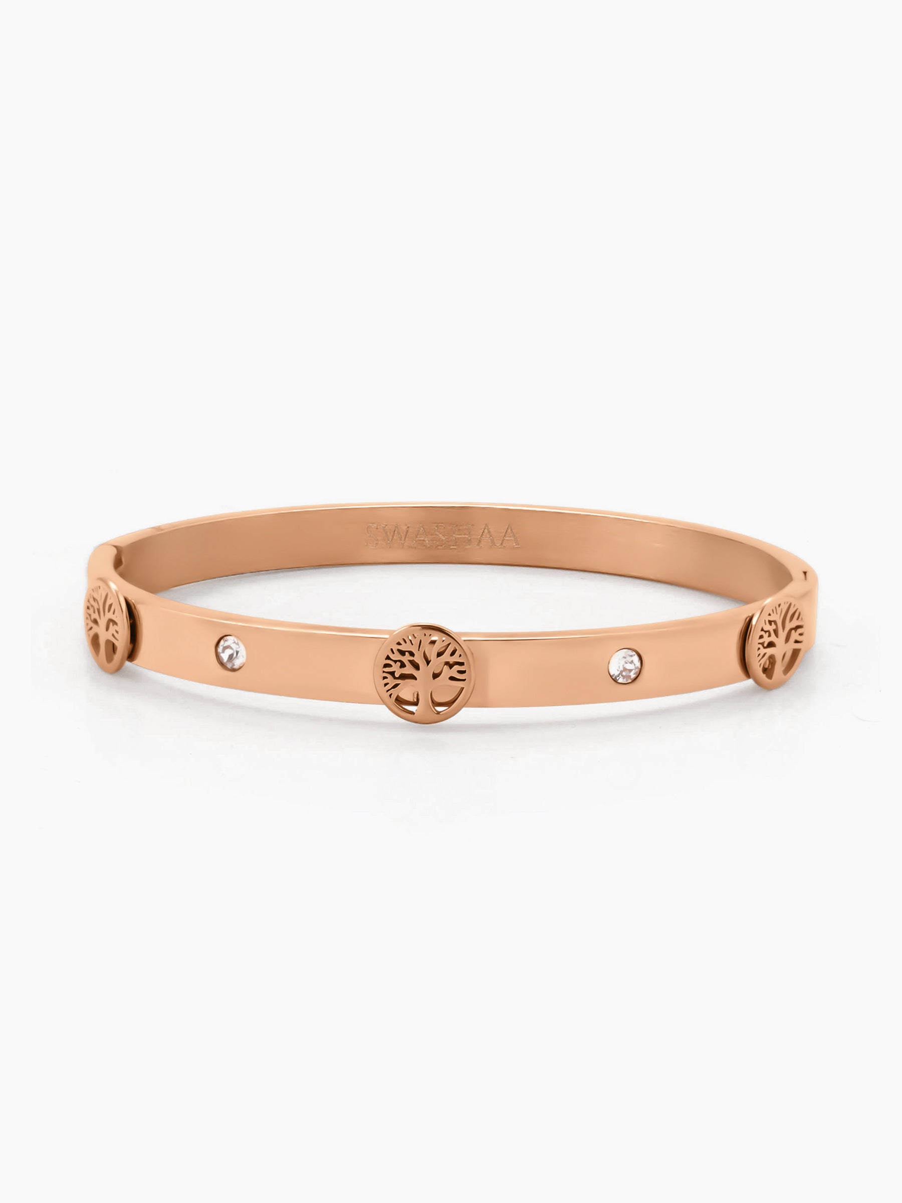 CC Lifetree Diamond Rosegold Plated Band Bracelet