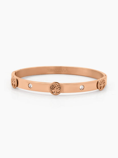 CC Lifetree Diamond Rosegold Plated Band Bracelet