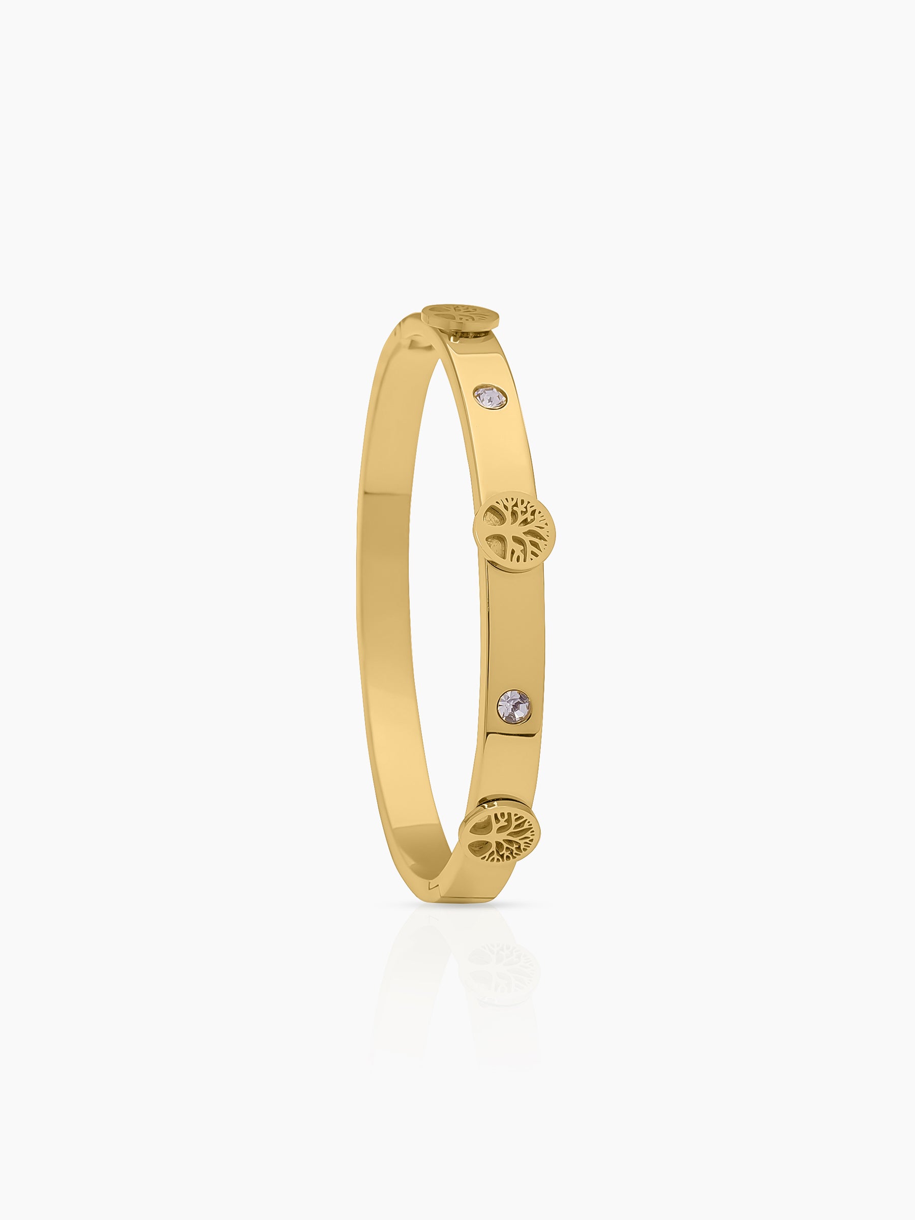 CC Lifetree Diamond 18K Gold Plated Band Bracelet