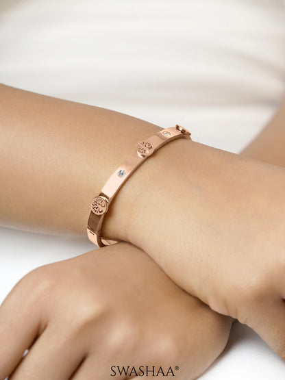 CC Lifetree Diamond Rosegold Plated Band Bracelet