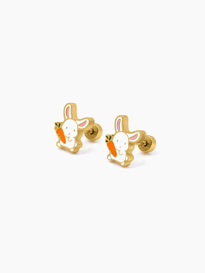 Cinna-Bun Charm 18K Gold Plated Kid's Stud Earrings