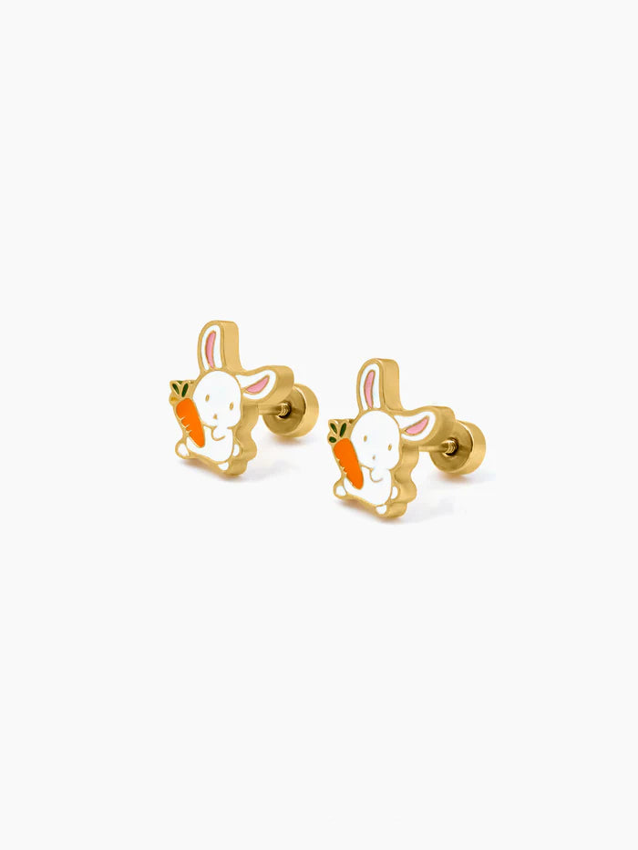 Cinna-Bun Charm 18K Gold Plated Kid's Stud Earrings