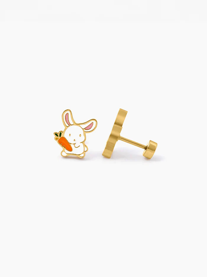 Cinna-Bun Charm 18K Gold Plated Kid's Stud Earrings