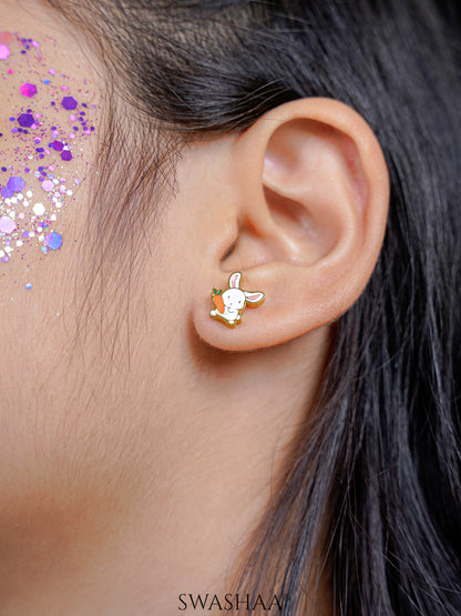 Cinna-Bun Charm 18K Gold Plated Kid's Stud Earrings