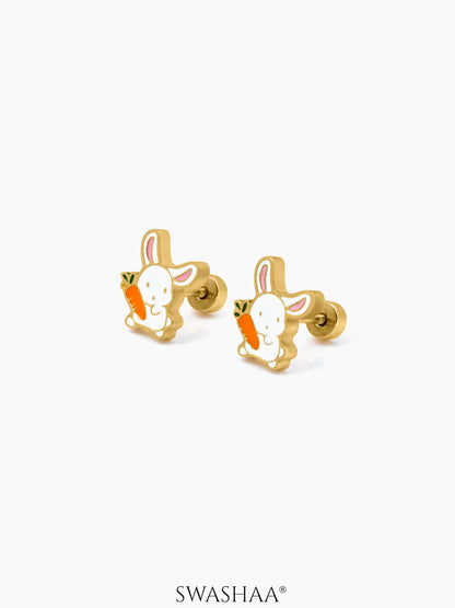 Cinna-Bun Charm 18K Gold Plated Kid's Stud Earrings