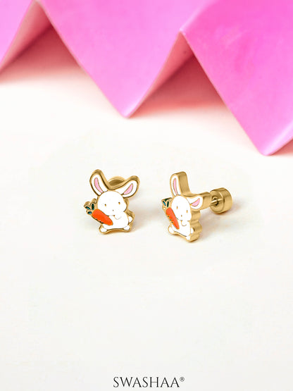 Cinna-Bun Charm 18K Gold Plated Kid's Stud Earrings