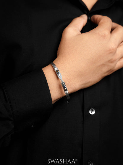 Cadman Dual Panel Silver Wired Men's Bracelet