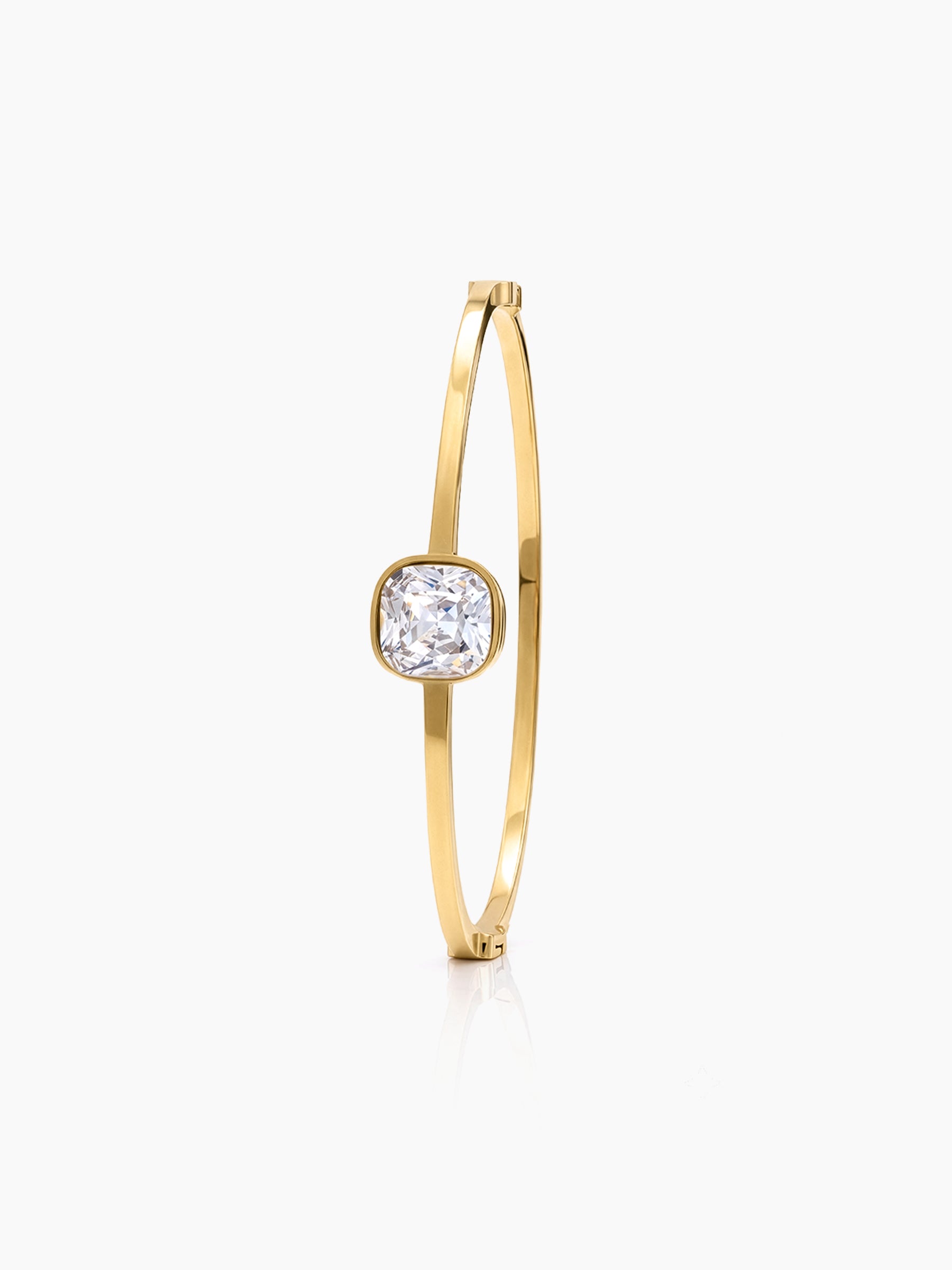 Caesar Solitaire 18K Gold Plated Women’s Solid Band Bracelets