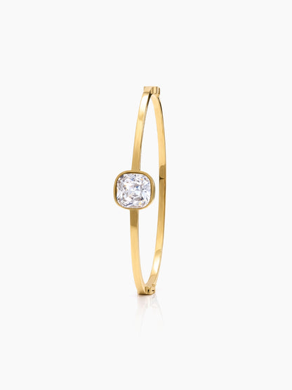 Caesar Solitaire 18K Gold Plated Women’s Solid Band Bracelets