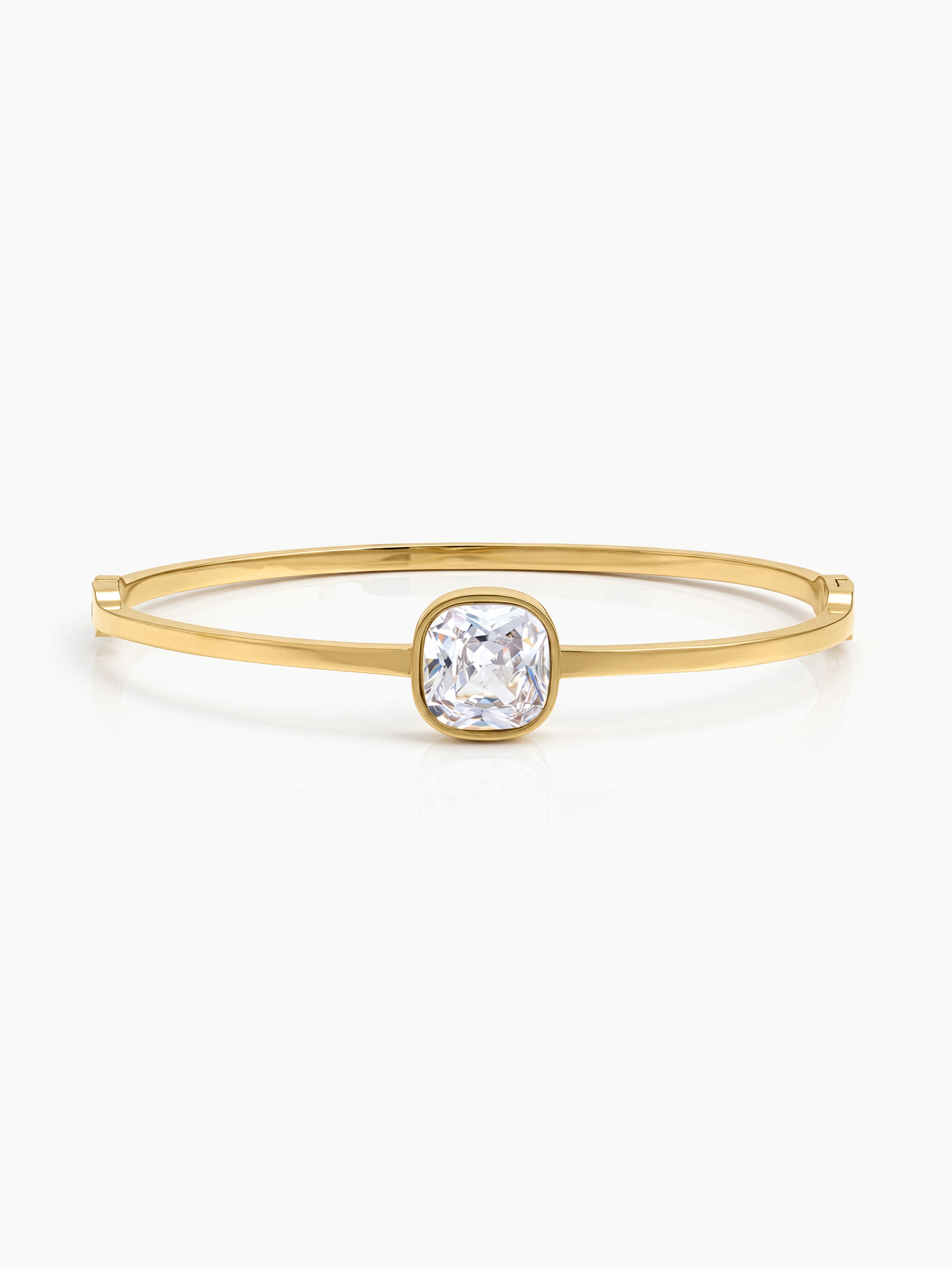 Caesar Solitaire 18K Gold Plated Women’s Solid Band Bracelets