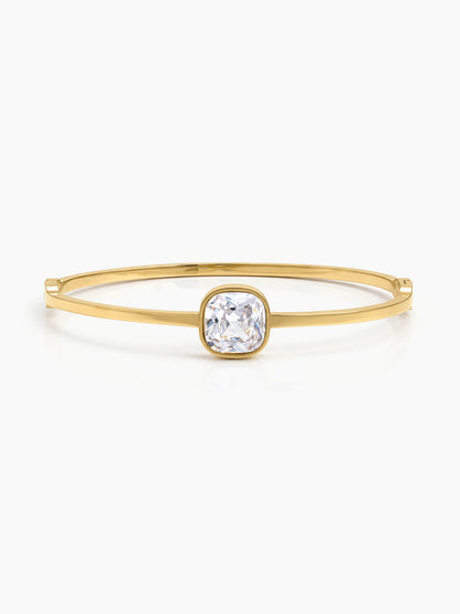 Caesar Solitaire 18K Gold Plated Women’s Solid Band Bracelets