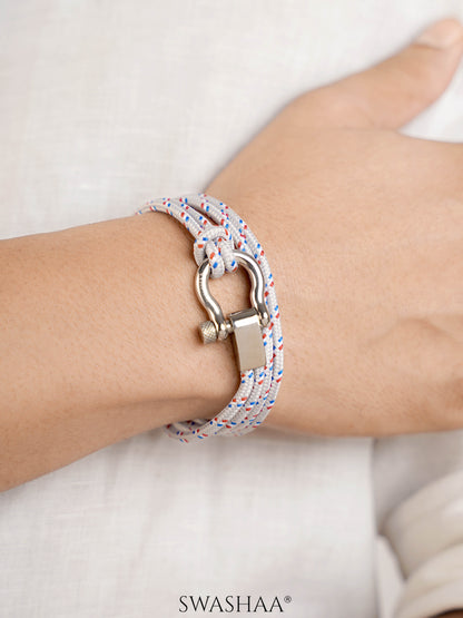 Caius Multi-Wrap Silver Men's Rope Bracelet