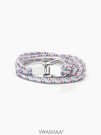 Caius Multi-Wrap Silver Men's Rope Bracelet