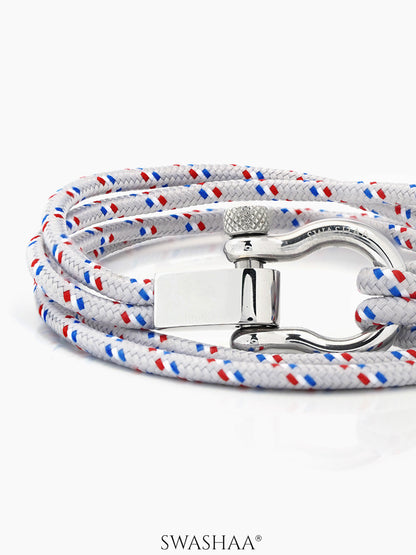 Caius Multi-Wrap Silver Men's Rope Bracelet