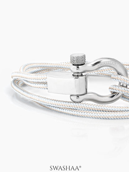 Caius Multi-Wrap Silver Men's Rope Bracelet