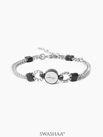 Cal Dual Link Silver Men's Chain Bracelet