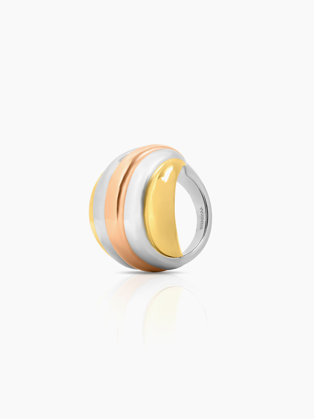 Calla Spiral Dome Three Tone Ring
