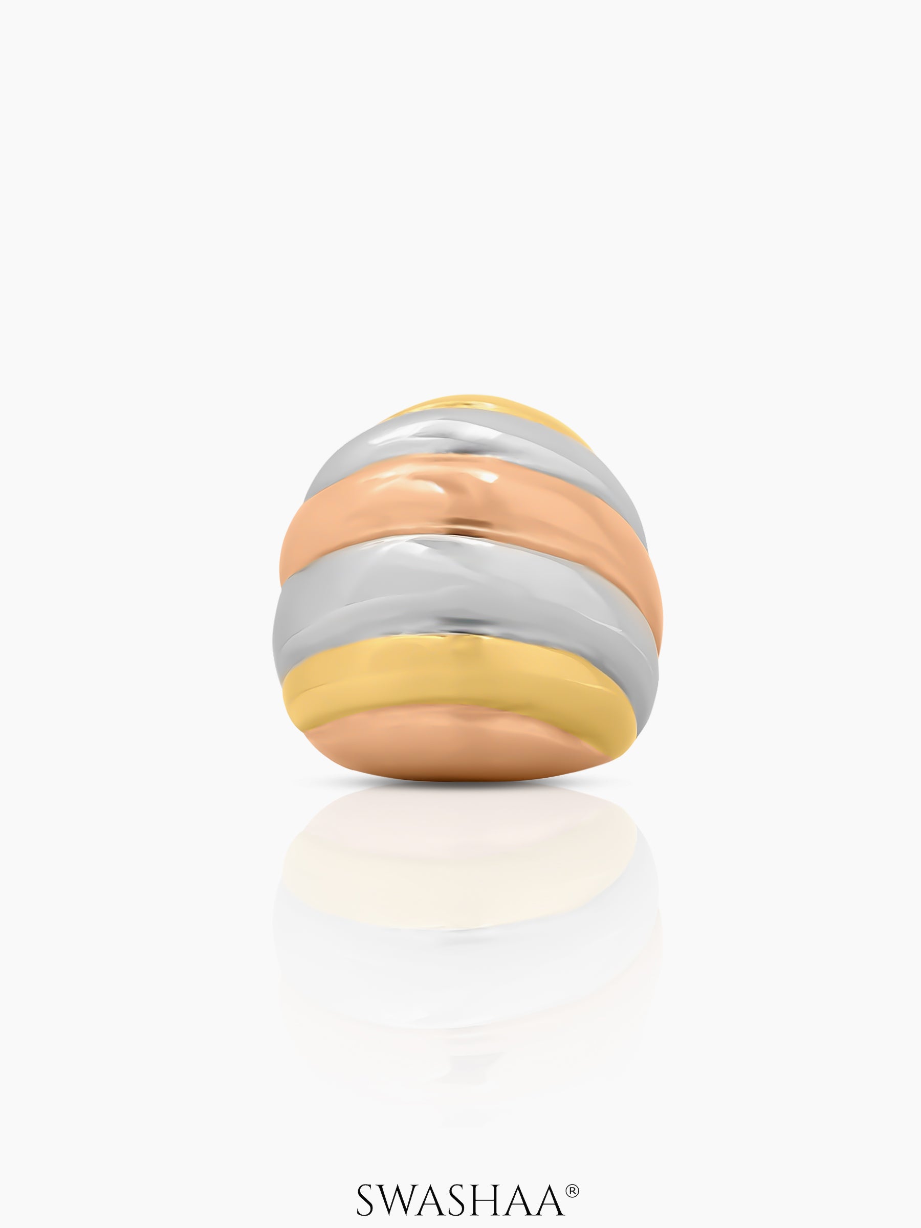 Calla Spiral Dome Three Tone Ring